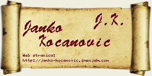 Janko Kocanović vizit kartica